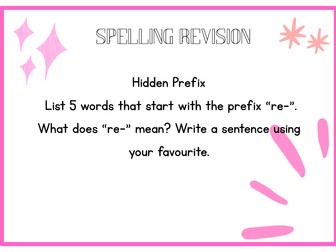 SPAG challenge cards