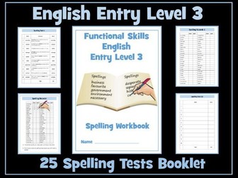 English Functional Skills - Entry Level 3 - Spelling Tests