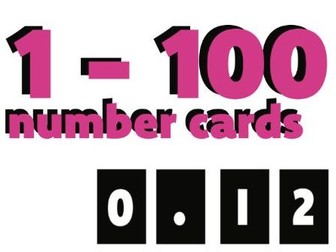 Number cards 1-100