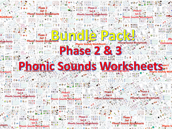 Phase 2 & 3 Phonic Sounds Worksheets Bundle