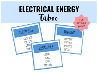 Electrical Energy Taboo Revision Game