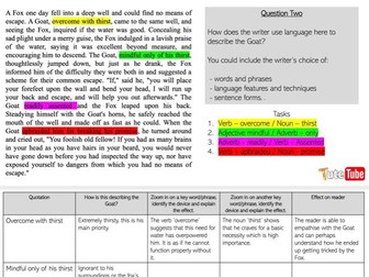AQA Language Paper One walkthrough Resource WITH LINK TO YOUTUBE VIDEO