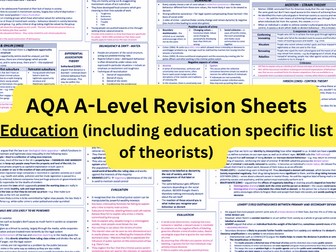 Education revision sheets AQA A-Level