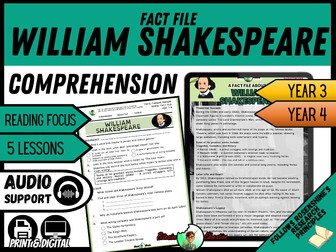 William Shakespeare | Reading Comprehension | Year 3 and 4