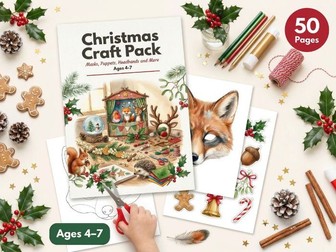 Christmas Craft Pack | Masks Puppets Headbands Garland Snow Globe Gift Tags