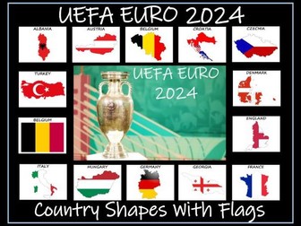 UEFA Euro 2024 Countries Shapes Posters