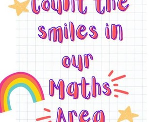 Maths Area display poster rainbow