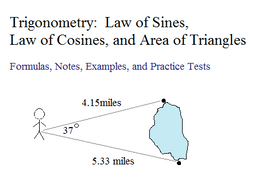 Trigonometry: Law of Sines, Law of Cosines, and Area of Triangles