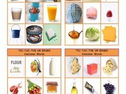 Container Words Tic-Tac-Toe or Bingo Game