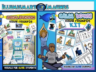 Special Education and Calm Down Visual Resource Kits BUNDLE! For Older Kids!