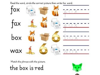 Decodable Phase 3 phonics worksheet for all sounds