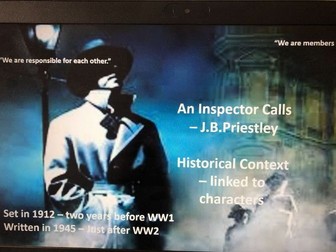 An Inspector Calls - historical context linked to characters