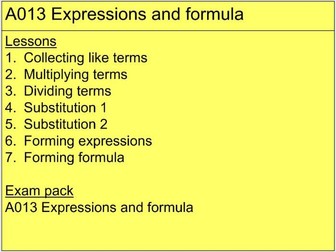 A013 Expressions and formula