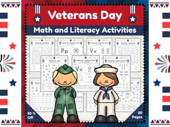 Veterans Day Math and Literacy Activities : Thematic Unit for Patriotic Learning