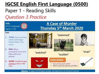A Case Of Murder - Directed Writing (IGCSE)