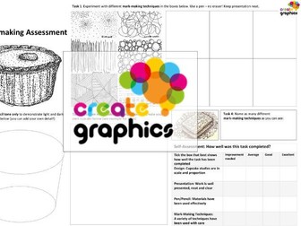 KS3 Art & Design A3 Practical Assessment sheets x3