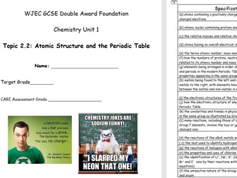 Year 10 topic 2 WJEC GCSE Chemistry booklet