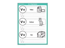 Write the letter 'V' | Teaching Resources