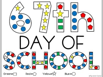 67th Day of School Coloring Page 100th 67 Days Smarter Activities Kindergarten