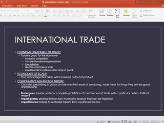 AQA A Level Globalisation and Global Governance Revision Powerpoint/ Scheme of Work