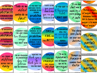 GROWTH MINDSET Inspirational Quotes in English and Spanish