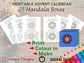 Christmas Activities - DIY Advent Calendar - Mandala Boxes
