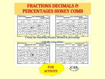 Fractions Decimals Percentages Colouring Activity