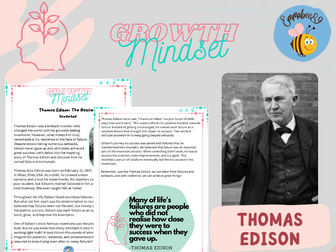 Growth Mindset Comprehension and Activities | Thomas Edison