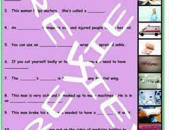 Hospitals and Pharmaceuticals 3 Photo Worksheet Set