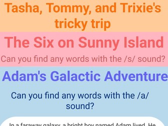 Phonics Stories - /s/, /a/, /t/