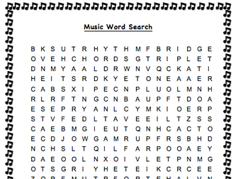 Music Terminology Word Search