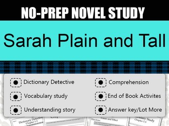 Sarah Plain and Tall Novel Study-Complete Guided Novel Study.