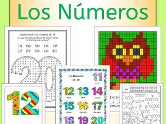 Spanish Numbers Los Numeros - activities, puzzles, bingo, flashcards