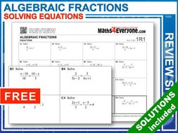 Gcse Revision Algebraic Fractions Solving Equations By