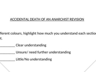 Accidental Death of an Anarchist worksheet