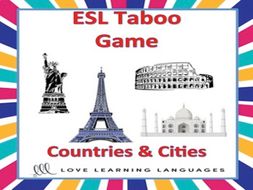 ESL Taboo Game, Countries and Cities