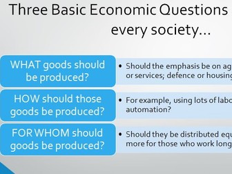 Pearson Edexcel A Level Economics 1.1.6 Free market economies, mixed and command economies PPTs