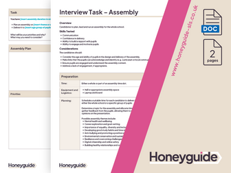 Assistant Deputy Headteacher Interview Task - Assembly