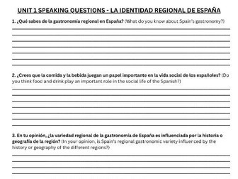 A Level Spanish Knowledge Organiser
