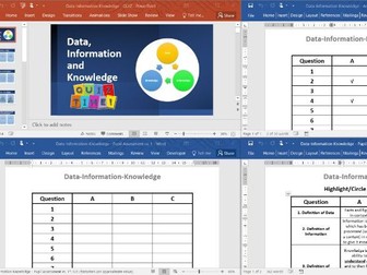 Data, Information and Knowledge - QUIZ / ASSESSMENT