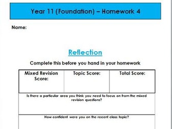 Expanding Brackets and Factorising - Edexcel KS3/KS4 Homework (Foundation)