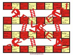 Present Simple or Continuous for Future Use Chutes and Ladders Board Game