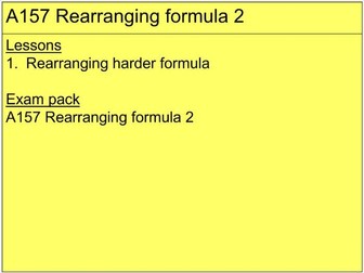 A157 Rearranging formula 2