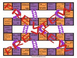 Adverbs of Frequency and Frequency Expressions Chutes and Ladders Board Game