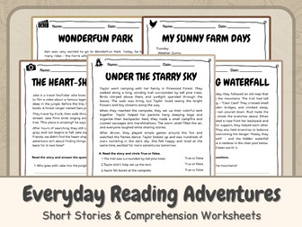 Everyday Reading Adventures: Short Stories & Comprehension Worksheets
