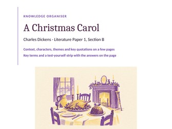 A Christmas Carol knowledge organiser: context, characters, themes and key quotations