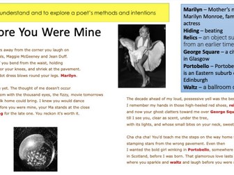 Before You Were Mine (Love and Relationships) Created by an AQA examiner.