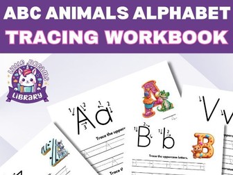 ABC Animals Alphabet Tracing: PreK-1st Grade Writing Skills Booster