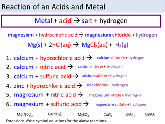 Metals and acids