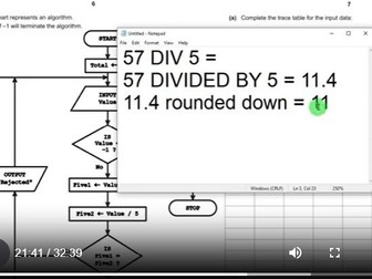 IGCSE -How to Fill Trace Table of a Flow Chart Video